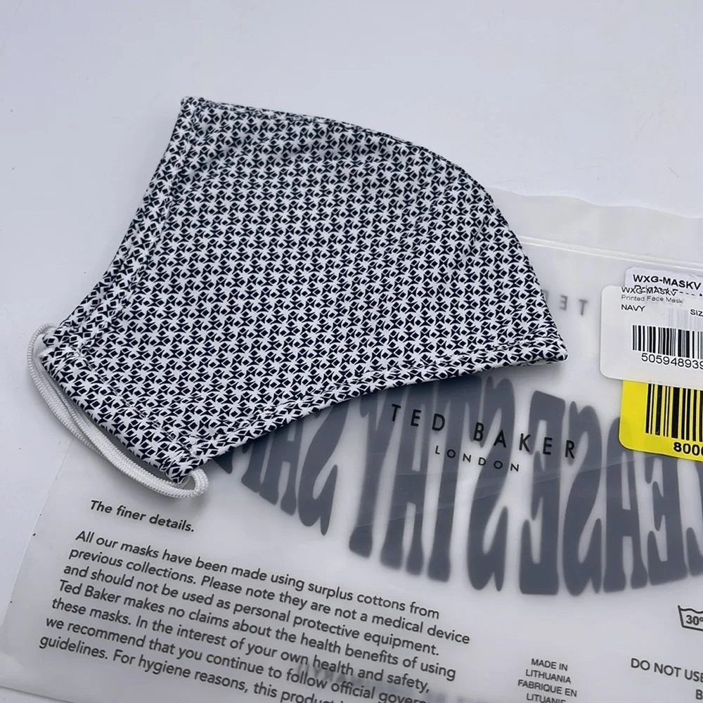 TED BAKER LONDON Reversible Reusable FACE MASK  NWT  OS